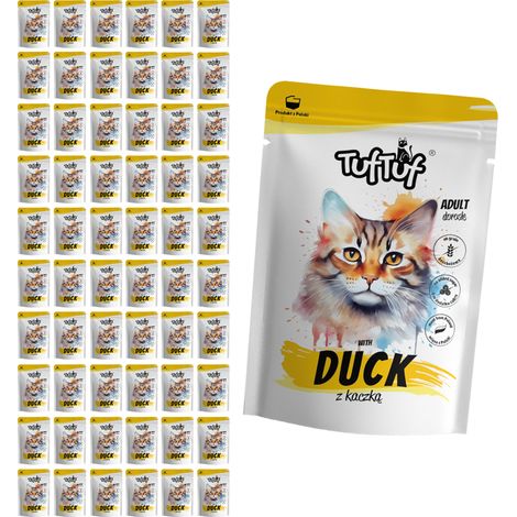 Pâtée pour chat TufTuf Canard en sachet 60 x 100 g Viande (1/2)
