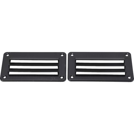 Grille d'aération noire 2 pièces pour camping-car, bateau, yacht, salle de bain, bureau, ventilation murale, bouche d'extraction, sortie d'air professionnelle. (1/5)