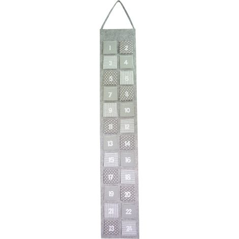 Riffelmacher & Weinberger – Calendrier de l'Avent Tower à suspendre – Gris et blanc, H 130 cm, feutre