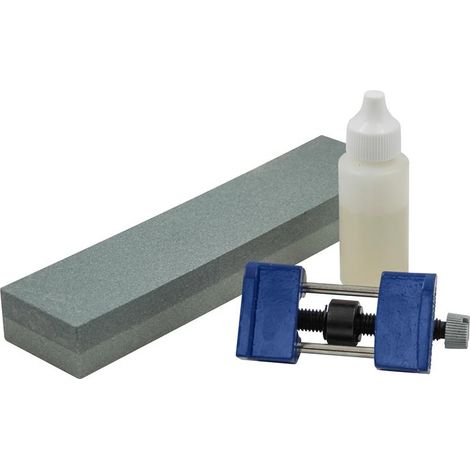 Faithfull Oilstone and Honing Guide Kit (200mm x 50mm x 25mm) for Precision Sharpening (1/5)