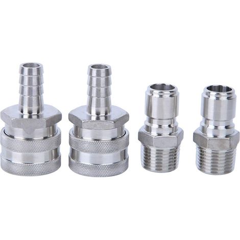 Adaptateur De Raccord Rapide En Acier Inoxydable à Filetage G1/2 Pouce Raccord Rapide Pour Brassage De Bière Avec Joint Torique D'étanchéité Supplémentaire Pour le Brassage Domestique de la Bière (1/5)