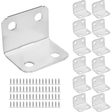 16 Pièces Équerre d'Assemblage 38 x 31 x 31mm avec 32 Vis Incluses Équerre de Fixation en Acier Inoxydable Antirouille et Étanchéité 90 Degrés Pour Meubles, Étagères, Tables et Chaises en Bois (1/5)