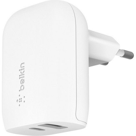 Belkin 37W Dual Wall Charger PPS, 25W USB-C, 12W USB-A, weiß (1/5)