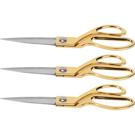 Lot de 3 ciseaux de couture en acier inoxydable, design ergonomique, légers et portables, pour tissus