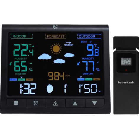 Stazione meteorologica wireless termometro barometro orologio sveglia previsioni