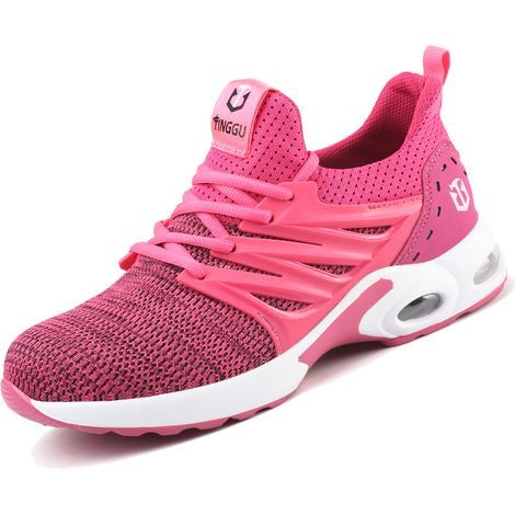 LAN Sicherheitsschuhe für Damen und Herren, Sicherheitsschuhe, Arbeitsschuhe, Bauschuhe, Sicherheitsschuhe mit Stahlkappe, Rosa – Größe 39 (1/5)