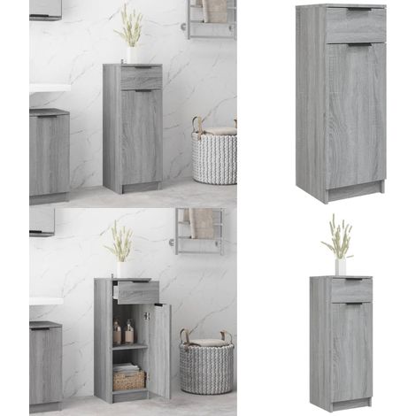 Badezimmerschrank Grau Sonoma 32x34x90 cm Holzwerkstoff - Badezimmerschrank - Badezimmerschränke - Home & Living (1/5)