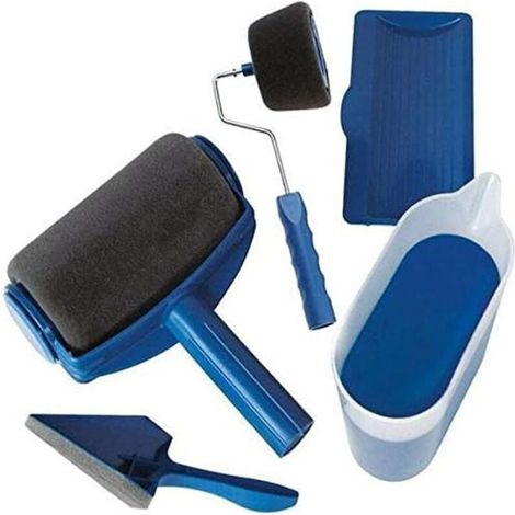 Kit de Rouleau à Peinture avec Réservoir - Système anti-goutte - Poignée télescopique - Accessoires inclus - Idéal pour tous types de murs - Verre doseur - Barre d'extension