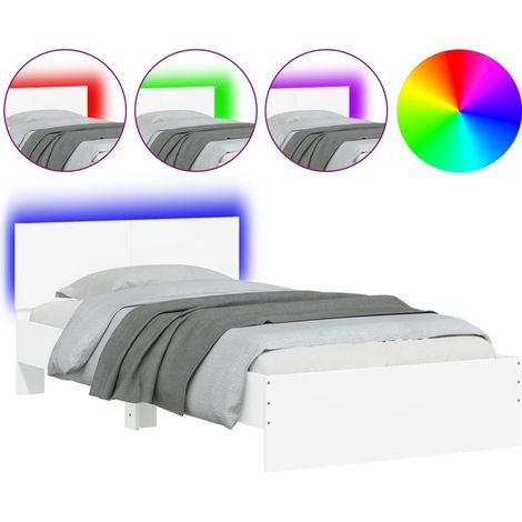 Maison Exclusive - Cadre de lit sans matelas avec lumières LED blanc 100x200 cm