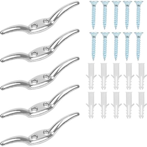 Taquet D'amarrage - Inox 316 - Pour Cordage Mat Store Yacht Dock Pont - Fixation Aveugle Avec Vis Et Bouchons Plastique - Lot De 5