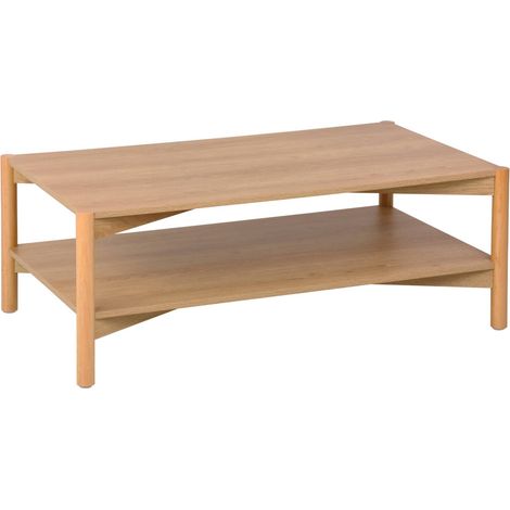 Rectangular coffee table wood decor double tray, Harmony, Natural, 110x60x40 cm (1/5)