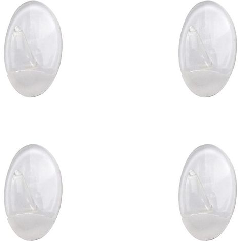 Colgador Oryx  Transparente Pequeño (Blister 4 Unidades) Adhesivo