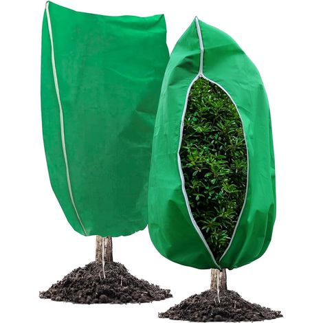 Sollbry Lot de 2 Voile Hivernage Plante Exterieur 120 X 100cm Bache de Protection Exterieur, Voile Hivernage Ajustable avec Cordon de Fermeture Eclair (1/5)