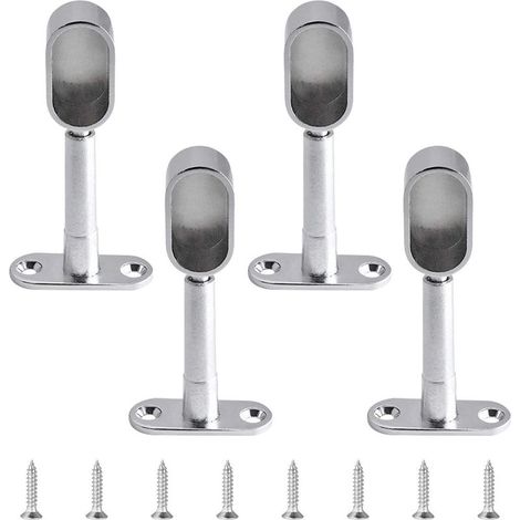 Lot de 4 supports ovales réglables en alliage de zinc pour armoire de chambre à coucher ou salle de bain (1/4)