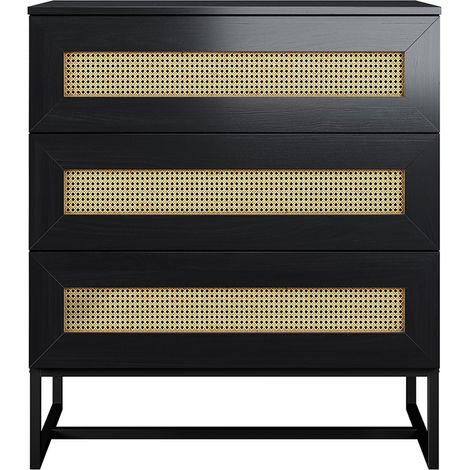Selsey Kerals - Commode avec tiroirs - chêne / noir - 80 cm (1/5)
