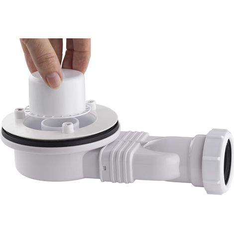 Ultraflacher Duschablauf für extraflache Duschwannen – Ablauf mit Ø40 mm PVC-Rohr, Durchflussmenge 41 l/min