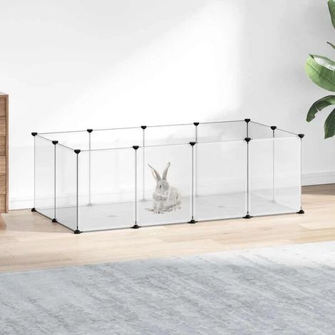 Petite cage pour animaux, transparente, 144x74x46,5 cm, en PP et acier. (1/4)