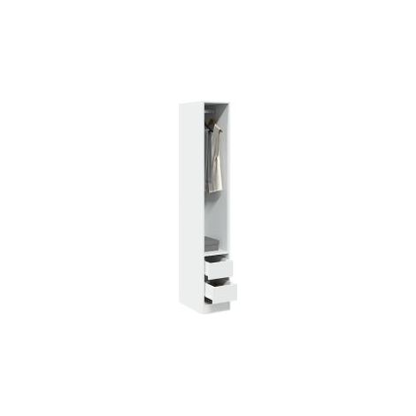 Armoire dressing 1 penderie 2 tiroirs 30cm - Collection Kodok-Blanc (1/5)