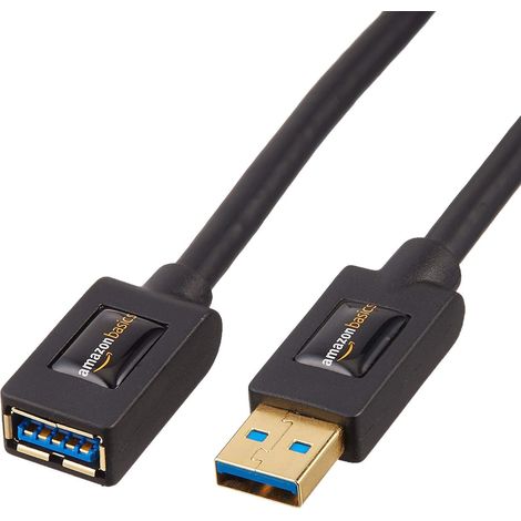 Lot de 2 rallonges de câble USB 3.0 Connecteurs mâle A vers Femelle A 1 m, Noir (1/5)