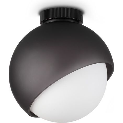 Ideal Lux BLOOM Plafonnier globe noir de 22 cm, 1 douille E27 (1/2)