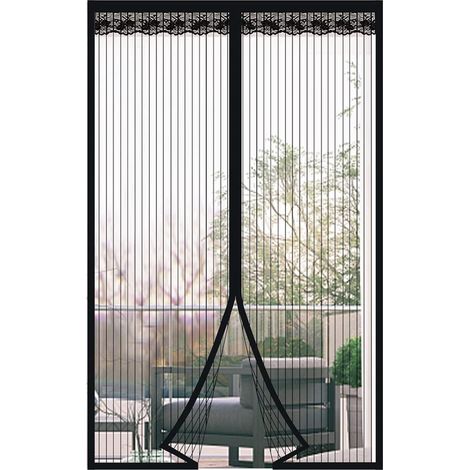 Zanzariera magnetica per porta/finestra 110 cm210 cm,tenda antizanzare a maglia ultra fine con chiusura magnetica,ideale per balcone,colore nero (1/5)