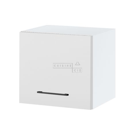 Meuble haut SLIM de cuisine Lovia Blanc Mat 1 porte relevable L 40 cm - Porte avec poignée apparente White (1/3)