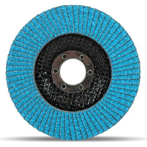 Lot de 10 disques à lamelles, de qualité supérieure, diamètre : 125 mm, grain 80, pour le ponçage et le polissage du métal, acier et bois, enrobés de corindon au zirconium, disques abrasifs (1/3)
