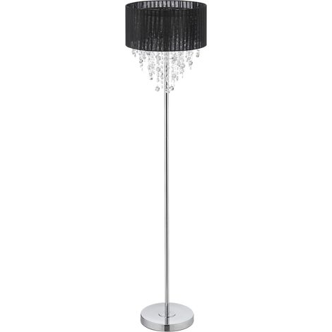 Lámpara de pie con cristales negros