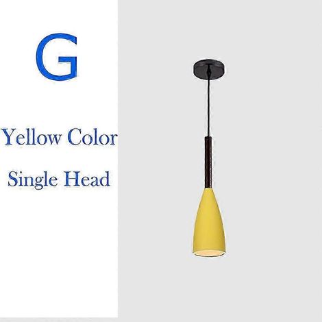 Suspensions nordiques modernes, lampes simples, lampes suspendues minimalistes multicolores à 3 têtes, ampoule Edison E27 pour cuisine, salle à manger et chambre (G) (1/5)