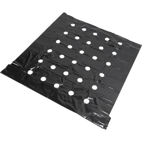 Paillis perforé pour serre, haute ténacité, film de paillis en PE perforé durable noir, pour la croissance des plantes (1/5)