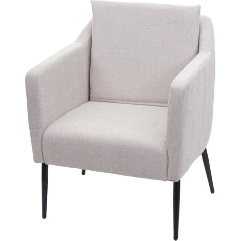 [NON UTILIZZATO] Poltrona Lounge sedia relax elegante moderno HHG-707a 88x70x70cm, tessuto beige