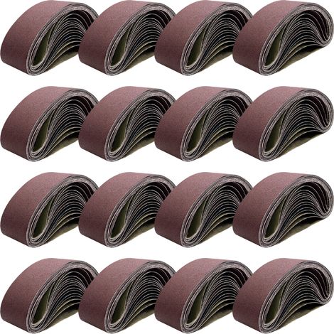 Schleifband 533x75mm, Bandsatz 2 x Körnung 40/80/120/150/240/400 pour Bandschleifer, zum Schleifen, Feilen, Schärfen et Entzundern (16 pièces)