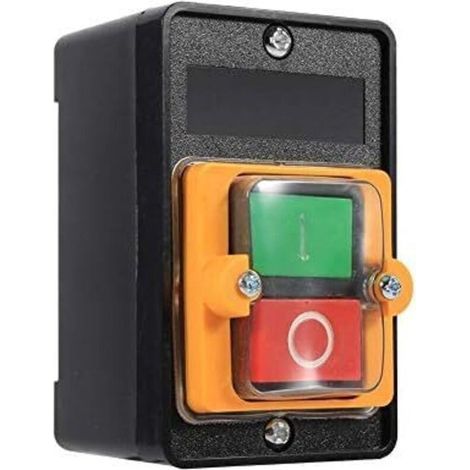 Commutateur à Bouton Poussoir, AC220V / 380V 10A Interrupteur à Bouton de Commande de Puissance étanche Monophasé/Triphasé, Bouton de Commande Marche/Arrêt Avec Coquillage, Interrupteur Machi (1/5)