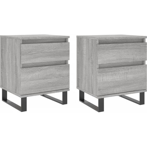 Maison Exclusive - Nachttische 2 Stk. Grau Sonoma 40x35x50 cm Hol