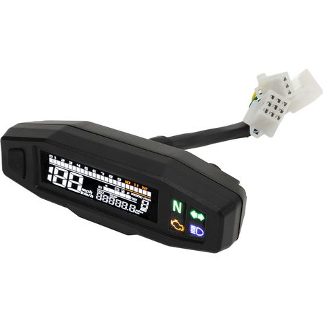 Compteur de vitesse polyvalent avec écran LCD haute précision, jauge de niveau de carburant LED 12 V, universel pour motos de course et motos de course. (1/5)