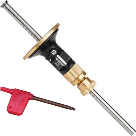 Kit di rotella di marcatura (nero+oro, 21,6x5,8 cm), chiave T15, microregolatore da 0,2 mm per la lavorazione del legno.