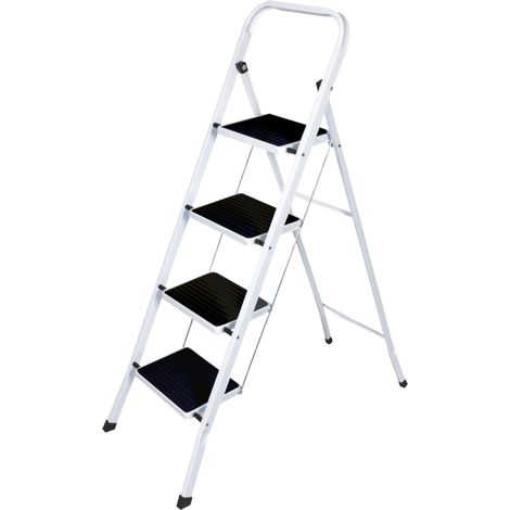 Oypla Foldable 4 Step Ladder Stepladder Non Slip Tread Safety Steel Step