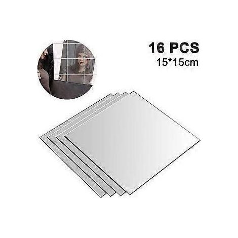 Carreaux de miroir décoratifs carrés, incassables, décoration intérieure, usages multiples, stickers muraux miroir découpables pour salle à manger, cuisine, gymnases (1/5)