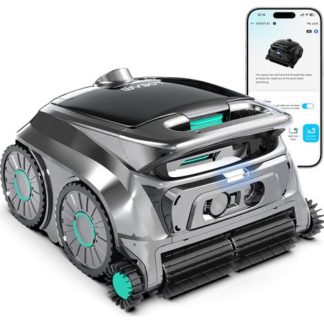 Wireless Robot Swimming Pool, Bottom and Wall Cleaning, 120 Min Autonomy, Intelligent Navigation, Automatic Parking, for Buried and Above Ground Pools, Misty Light Green (1/5)