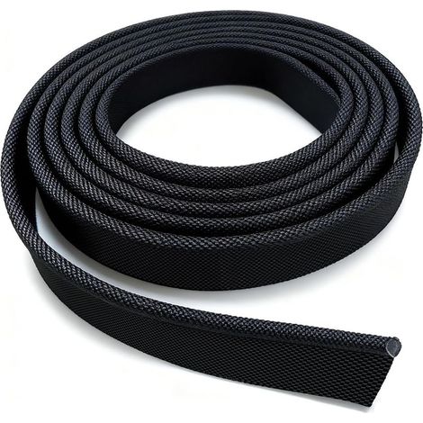 Rail d'auvent 3 m x 8 mm à double rabat noir solide en PVC, compatible tous camping-cars, auvents et tentes de camping (1/5)