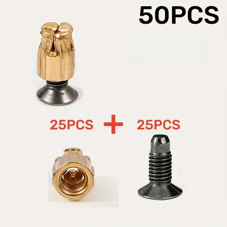 (25 paires) Inserts d'expansion réutilisables pour charnières de panneaux de porte - Kit de réparation de quincaillerie - Serrures et loquets de porte durables et antirouille (1/5)