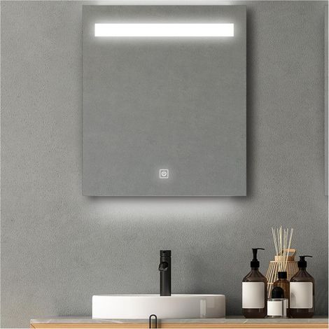 Specchio rettangolare LED L60/80cm con dimmer NOVA LUX