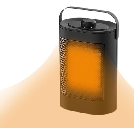Riscaldatore in ceramica con protezione contro il surriscaldamento, termostato, riscaldatore elettrico da 1500 W, per uso interno. (1/5)