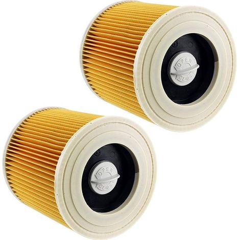 Filtro de cartucho OIMG, 2 unidades, Compatible con Karcher WD3/NT18/20/38/1, Compatible con HEPA, Algodón para aspiradoras WD2/MV2/3, Amarillo (1/5)