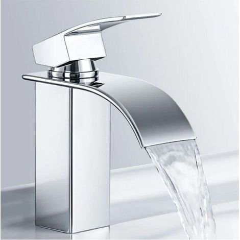 Waterfall Basin Mixer Tap Stainless Steel Bathroom Faucet Chrome Basin Faucet Elegant Design