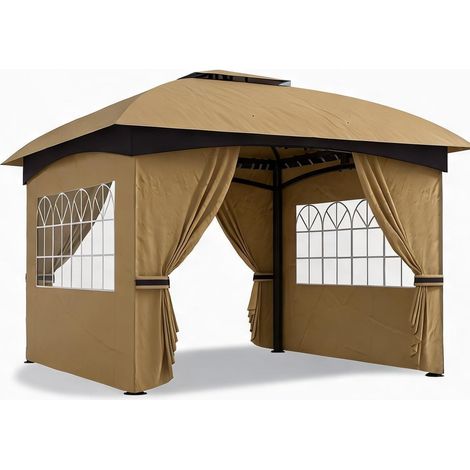 Tonnelle de jardin bej 335 x 335 x 285 cm (1/5)