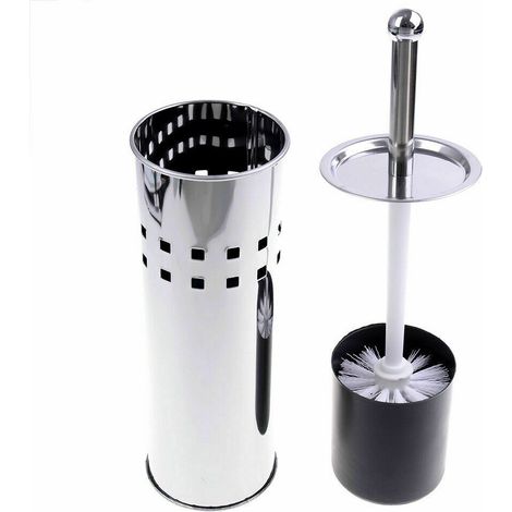 PORTASCOPINO SCOPINO DA TERRA IN ACCIAIO INOX BAGNO ARREDAMENTO WC