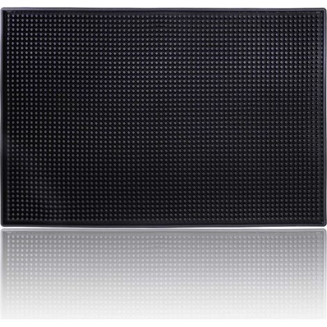 Tapis de séchage en silicone noir antidérapant pour bar et cuisine, résistant à la chaleur – 30 × 45 cm (1/5)