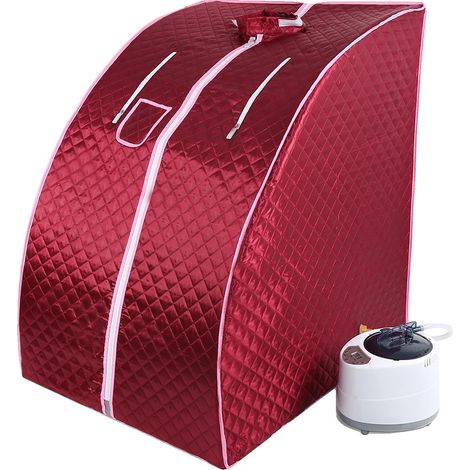 Sauna de vapor, diseño portátil, temperatura ajustable, roja (1/2)