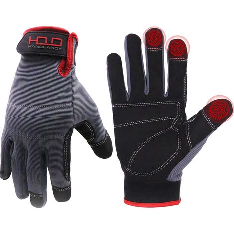 HANDLANDY – Gants de travail homme et femme Gants de mécanicien tactiles, gants de jardinage flexibles pour l'extérieur (1/5)